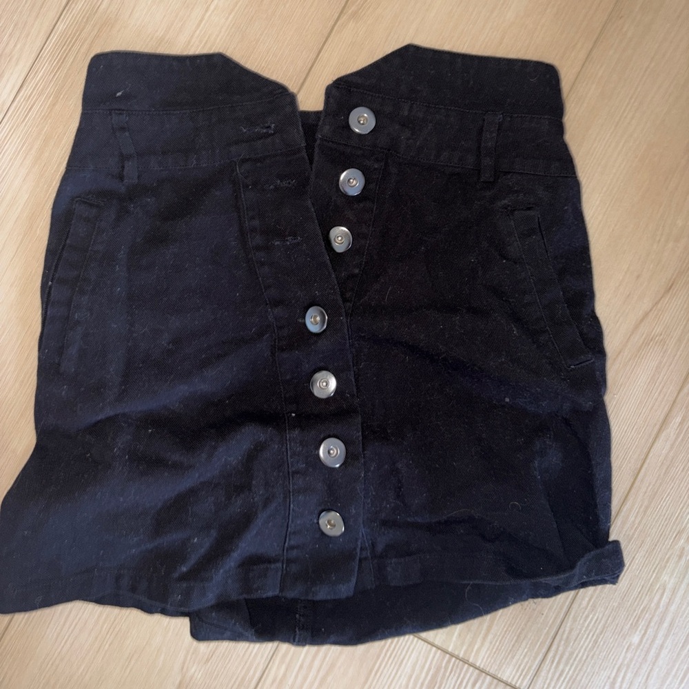 Miami Black Textured Skirt